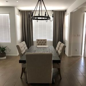 Restoration Hardware 2 linen rod pocket panels. Color: fog.